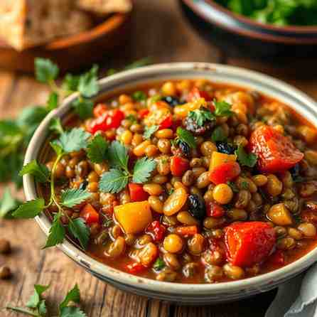 Easy Mediterranean Lentil Stew - Hearty, Healthy & Vegan